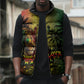 One Love Afro Haiti Sleeveless Puffer Jacket Rastafarian Lion Reggae Grunge Style