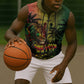 One Love Afro Haiti Sleeveless Zip Hoodie Rastafarian Lion Reggae Grunge Style
