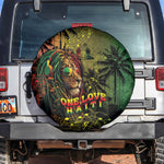 One Love Afro Haiti Spare Tire Cover Rastafarian Lion Reggae Grunge Style