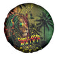 One Love Afro Haiti Spare Tire Cover Rastafarian Lion Reggae Grunge Style