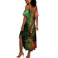 One Love Afro Haiti Summer Maxi Dress Rastafarian Lion Reggae Grunge Style