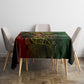 One Love Afro Haiti Tablecloth Rastafarian Lion Reggae Grunge Style