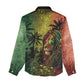 One Love Afro Haiti Women Casual Shirt Rastafarian Lion Reggae Grunge Style