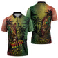One Love Afro Haiti Zipper Polo Shirt Rastafarian Lion Reggae Grunge Style