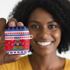Afro Haiti Christmas AirPods Case Coat Of Arms Jwaye Nwel