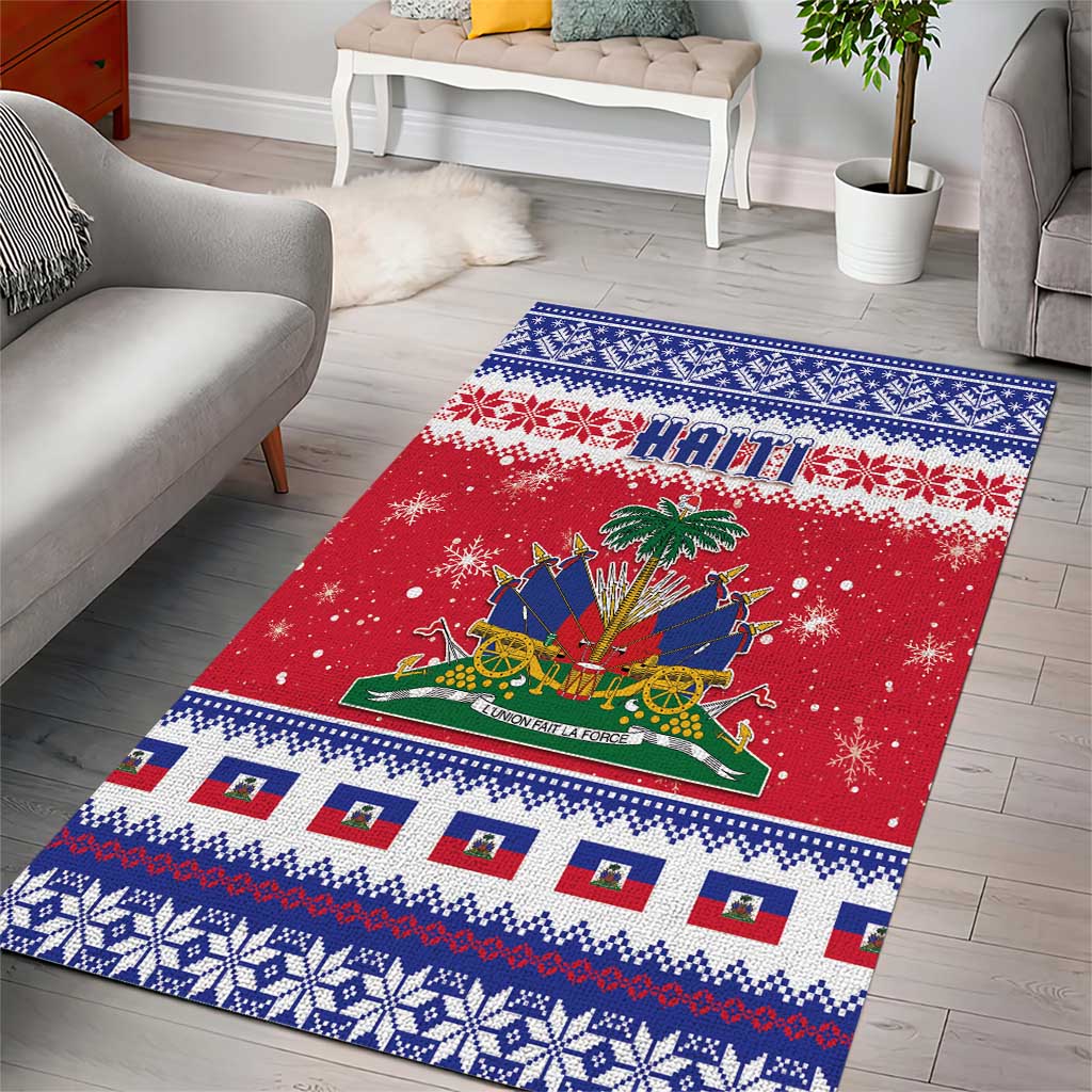 Afro Haiti Christmas Area Rug Coat Of Arms Jwaye Nwel - African Pride