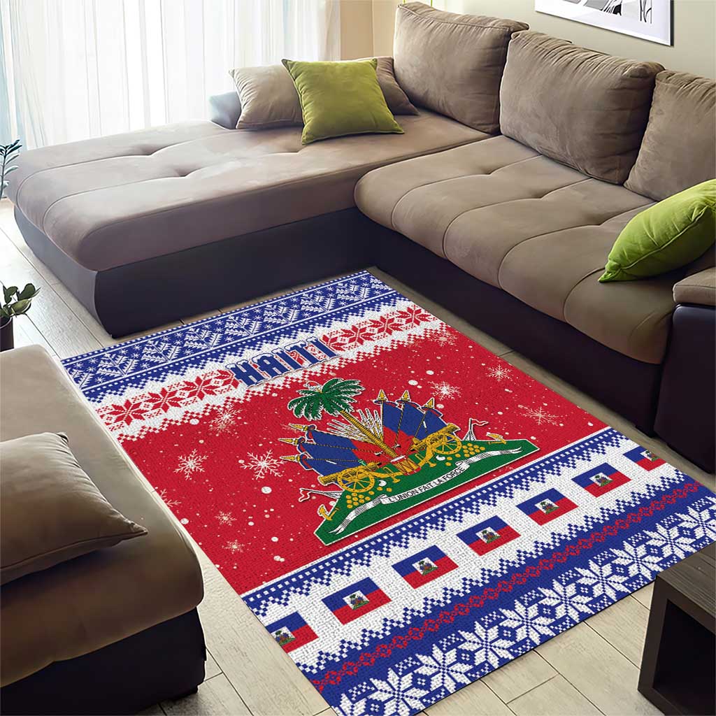 Afro Haiti Christmas Area Rug Coat Of Arms Jwaye Nwel - African Pride