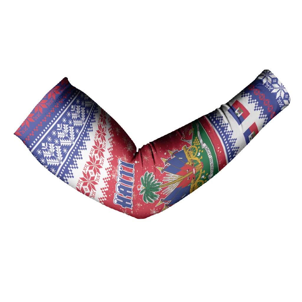 Afro Haiti Christmas Arm Sleeves Coat Of Arms Jwaye Nwel