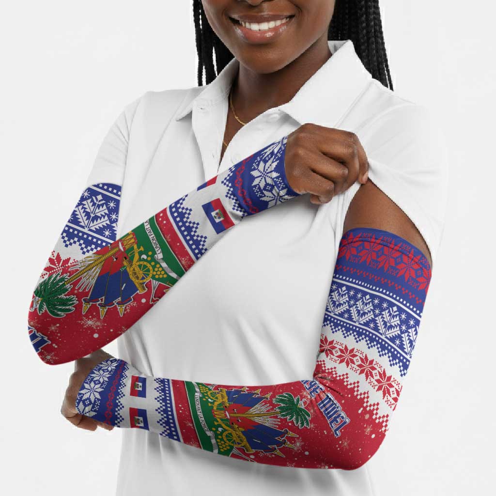 Afro Haiti Christmas Arm Sleeves Coat Of Arms Jwaye Nwel