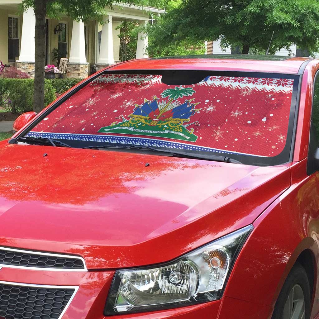 Afro Haiti Christmas Auto Sun Shade Coat Of Arms Jwaye Nwel