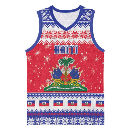Afro Haiti Christmas Basketball Jersey Coat Of Arms Jwaye Nwel - African Pride