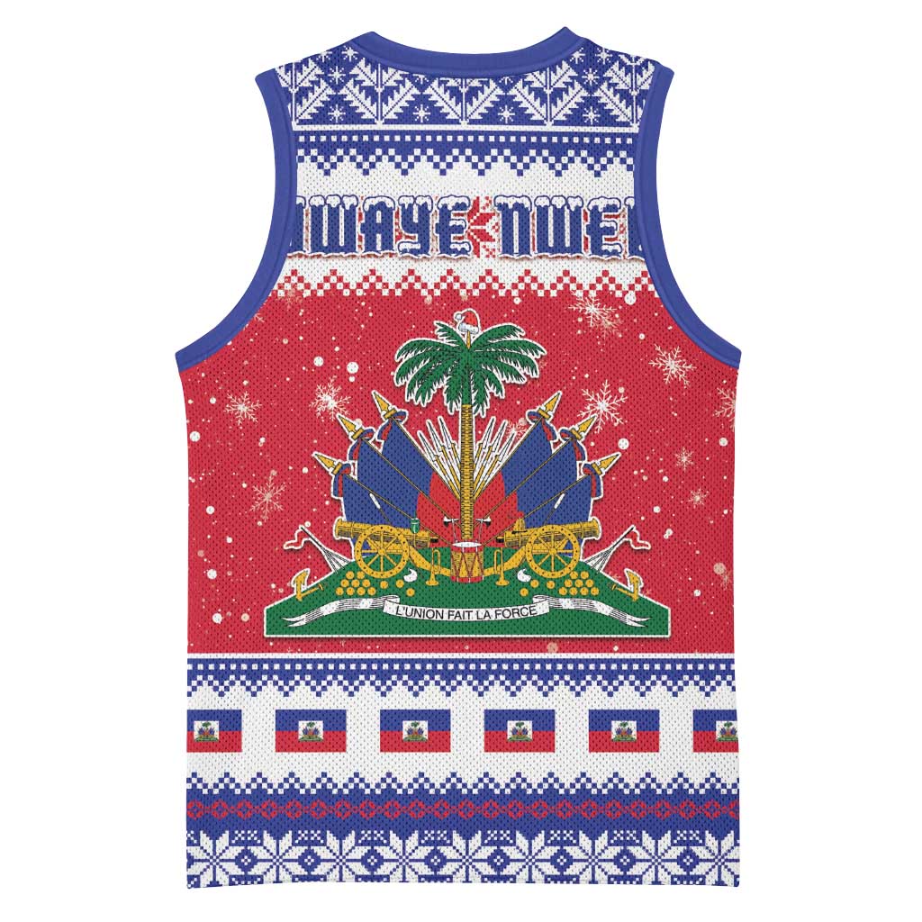 Afro Haiti Christmas Basketball Jersey Coat Of Arms Jwaye Nwel - African Pride