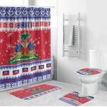 Afro Haiti Christmas Bathroom Set Coat Of Arms Jwaye Nwel