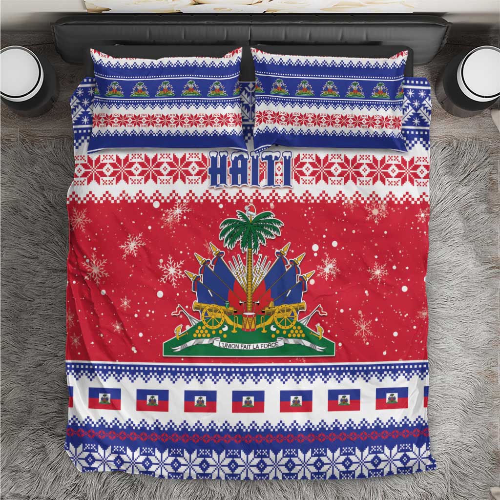 Afro Haiti Christmas Bedding Set Coat Of Arms Jwaye Nwel - African Pride