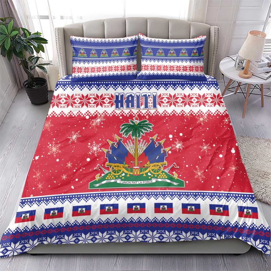 Afro Haiti Christmas Bedding Set Coat Of Arms Jwaye Nwel - African Pride