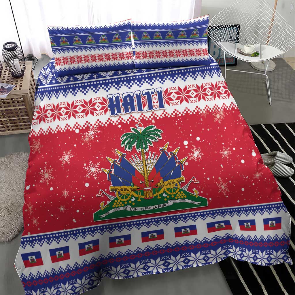 Afro Haiti Christmas Bedding Set Coat Of Arms Jwaye Nwel - African Pride