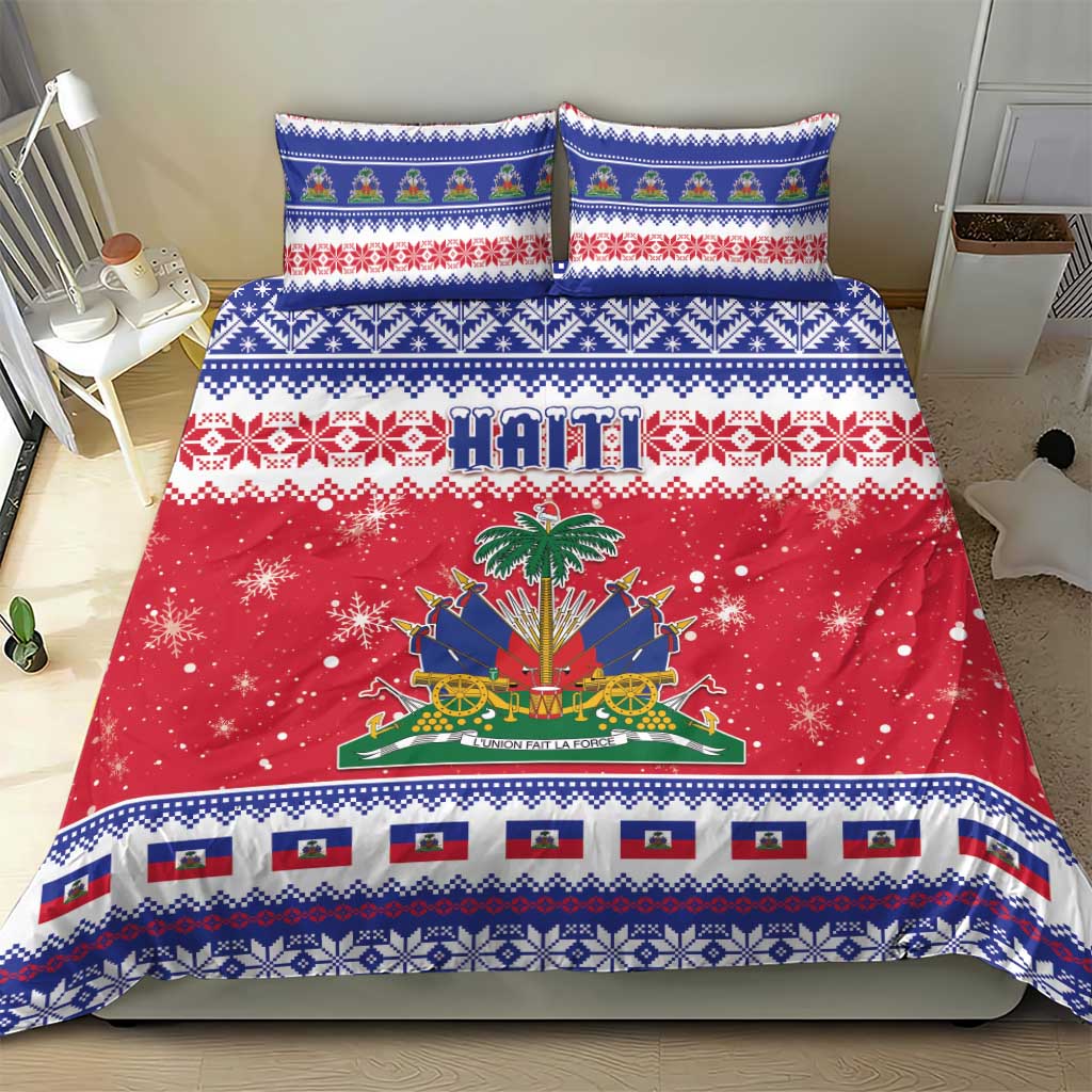 Afro Haiti Christmas Bedding Set Coat Of Arms Jwaye Nwel - African Pride