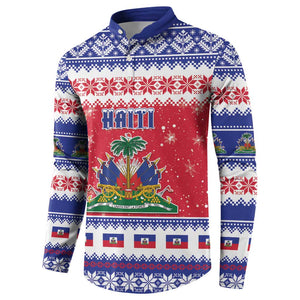 Afro Haiti Christmas Button Sweatshirt Coat Of Arms Jwaye Nwel