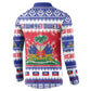 Afro Haiti Christmas Button Sweatshirt Coat Of Arms Jwaye Nwel