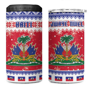 Afro Haiti Christmas 4 in 1 Can Cooler Tumbler Coat Of Arms Jwaye Nwel - African Pride