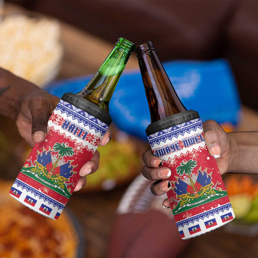 Afro Haiti Christmas 4 in 1 Can Cooler Tumbler Coat Of Arms Jwaye Nwel - African Pride