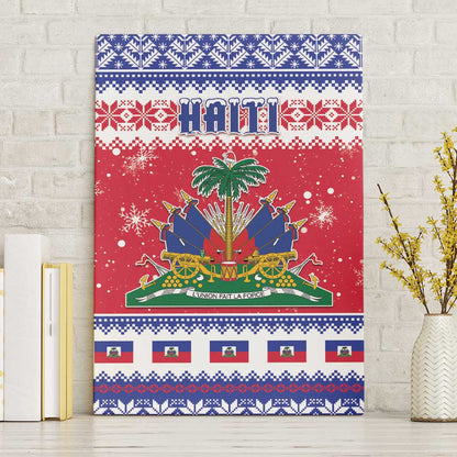 Afro Haiti Christmas Canvas Wall Art Coat Of Arms Jwaye Nwel - African Pride