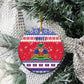 Afro Haiti Christmas Ceramic Ornament Coat Of Arms Jwaye Nwel - African Pride