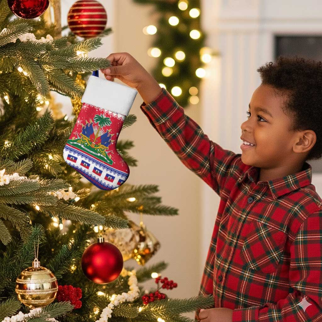 Afro Haiti Christmas Stocking Coat Of Arms Jwaye Nwel - African Pride