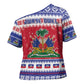 Afro Haiti Christmas Cross Shoulder Shirt Coat Of Arms Jwaye Nwel