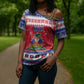 Afro Haiti Christmas Cross Shoulder Shirt Coat Of Arms Jwaye Nwel