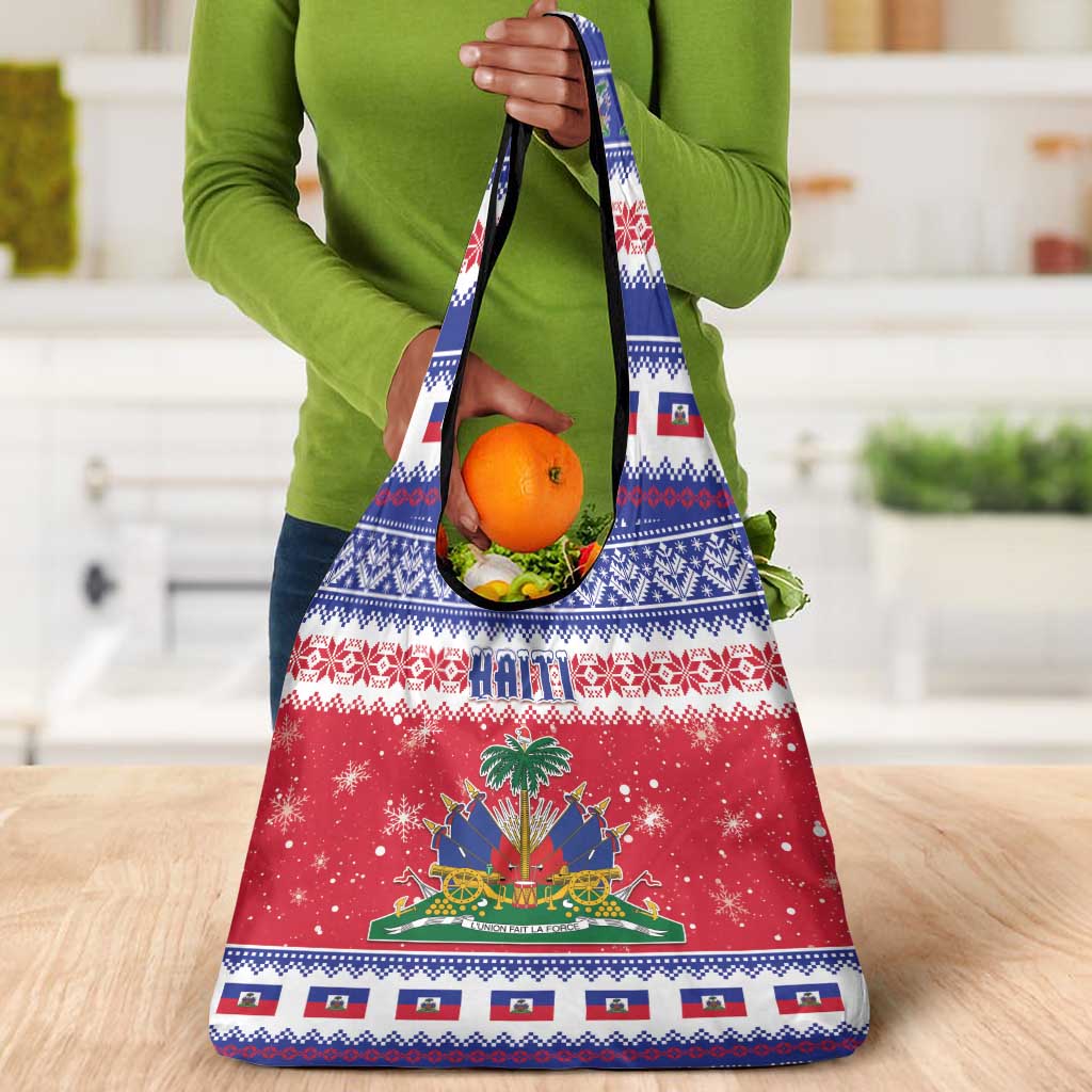 Afro Haiti Christmas Grocery Bag Coat Of Arms Jwaye Nwel - African Pride