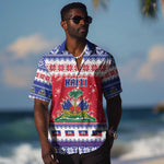 Afro Haiti Christmas Hawaiian Shirt Coat Of Arms Jwaye Nwel - African Pride