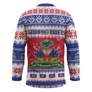 Afro Haiti Christmas Hockey Jersey Coat Of Arms Jwaye Nwel