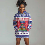 Afro Haiti Christmas Hoodie Dress Coat Of Arms Jwaye Nwel - African Pride