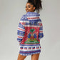 Afro Haiti Christmas Hoodie Dress Coat Of Arms Jwaye Nwel - African Pride