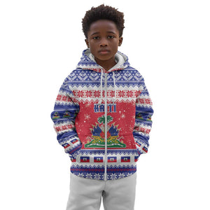 Afro Haiti Christmas Kid Hoodie Coat Of Arms Jwaye Nwel - African Pride