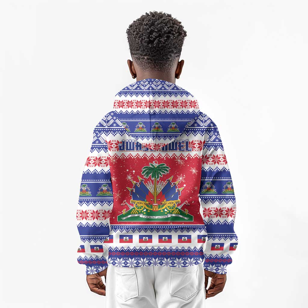 Afro Haiti Christmas Kid Hoodie Coat Of Arms Jwaye Nwel - African Pride