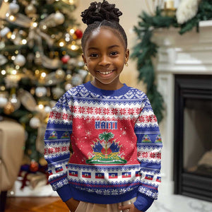 Afro Haiti Christmas Kid Ugly Christmas Sweater Coat Of Arms Jwaye Nwel - African Pride