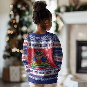 Afro Haiti Christmas Kid Ugly Christmas Sweater Coat Of Arms Jwaye Nwel - African Pride