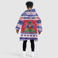 Afro Haiti Christmas Kid Wearable Blanket Hoodie Coat Of Arms Jwaye Nwel - African Pride