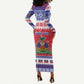 Afro Haiti Christmas Long Sleeve Bodycon Dress Coat Of Arms Jwaye Nwel - African Pride