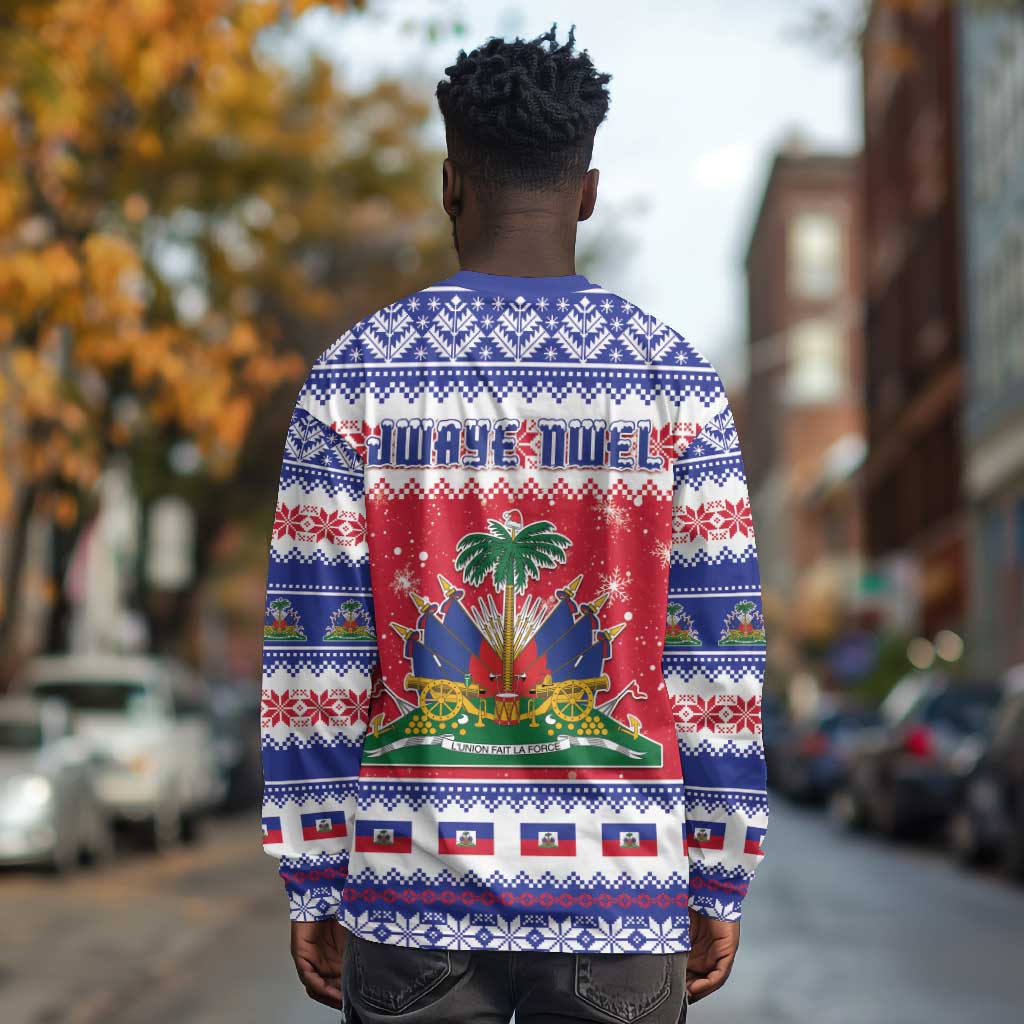Afro Haiti Christmas Long Sleeve Shirt Coat Of Arms Jwaye Nwel - African Pride