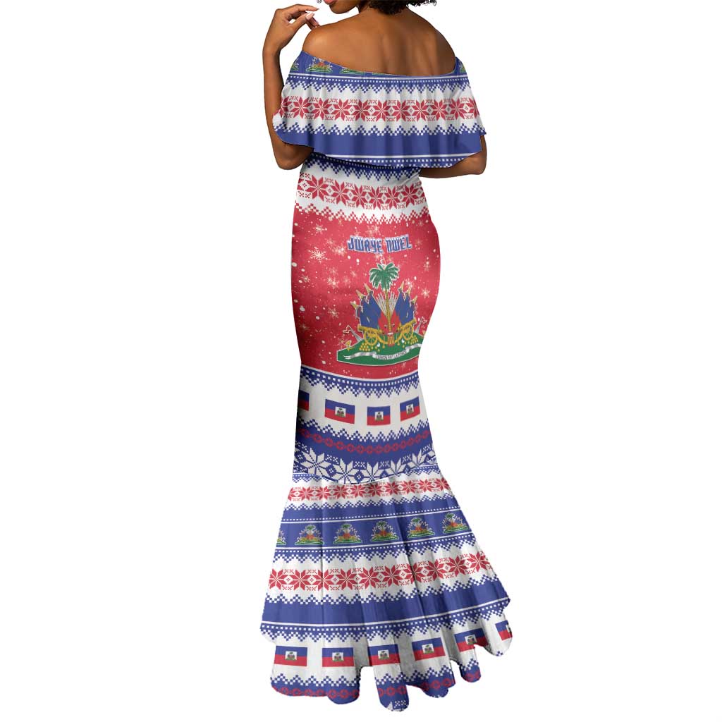 Afro Haiti Christmas Mermaid Dress Coat Of Arms Jwaye Nwel - African Pride