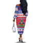 Afro Haiti Christmas Off The Shoulder Long Sleeve Dress Coat Of Arms Jwaye Nwel - African Pride