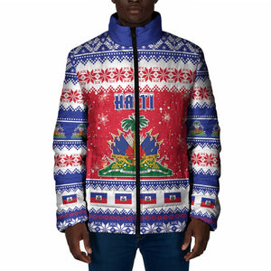 Afro Haiti Christmas Padded Jacket Coat Of Arms Jwaye Nwel