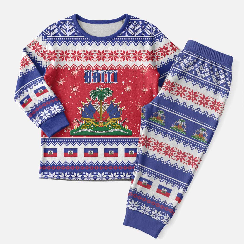 Afro Haiti Christmas Pajama Set Coat Of Arms Jwaye Nwel - African Pride