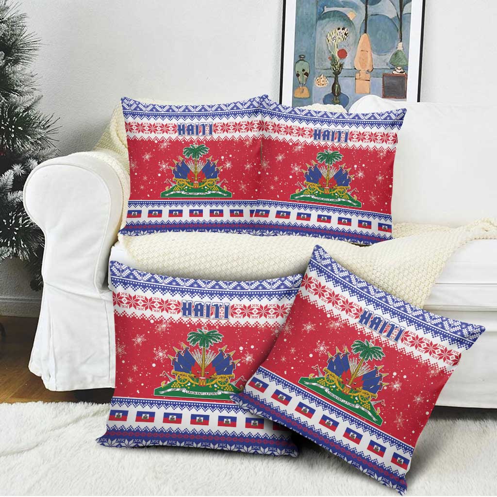 Afro Haiti Christmas Pillow Cover Coat Of Arms Jwaye Nwel