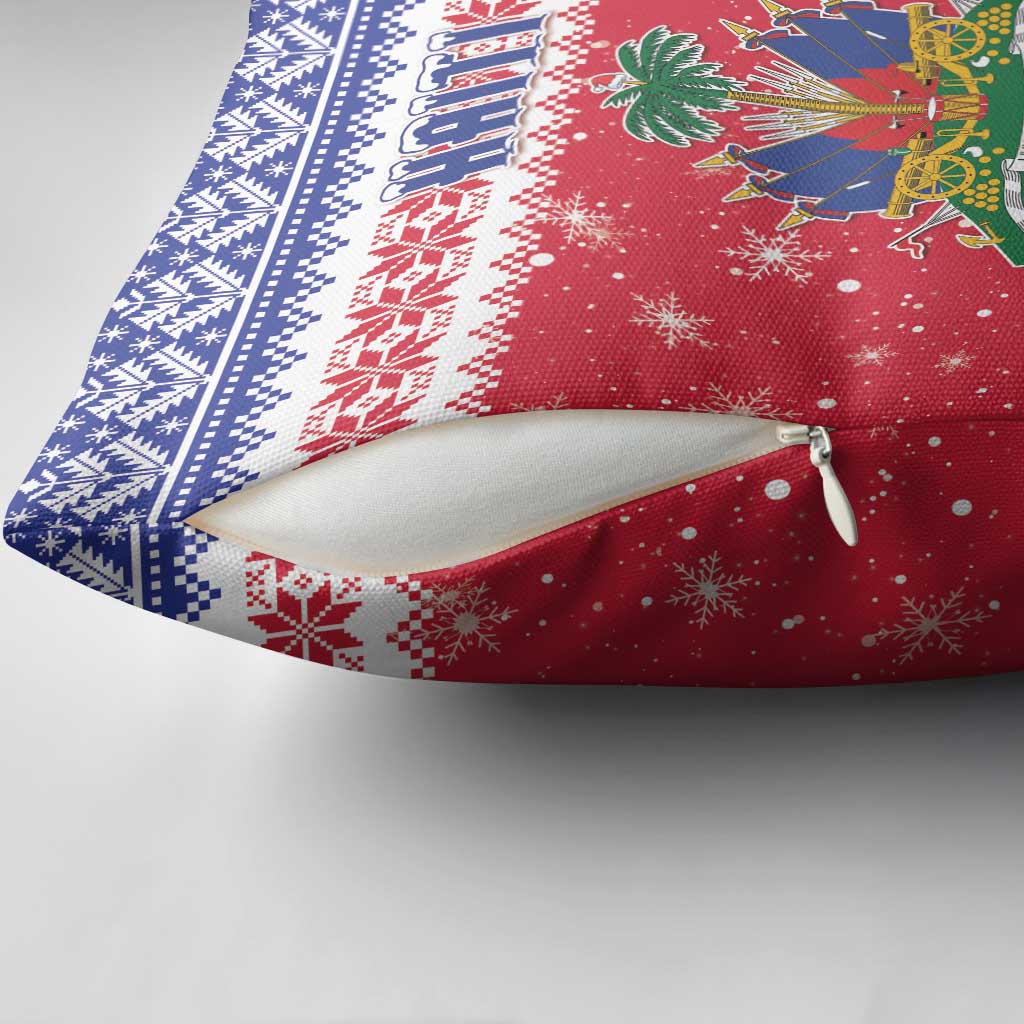 Afro Haiti Christmas Pillow Cover Coat Of Arms Jwaye Nwel