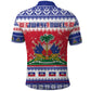 Afro Haiti Christmas Polo Shirt Coat Of Arms Jwaye Nwel - African Pride
