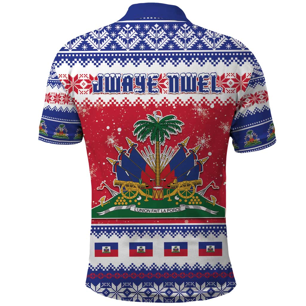 Afro Haiti Christmas Polo Shirt Coat Of Arms Jwaye Nwel - African Pride